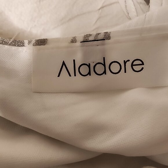 Summer gray and white dress by Aladore. - Picture 8 of 8